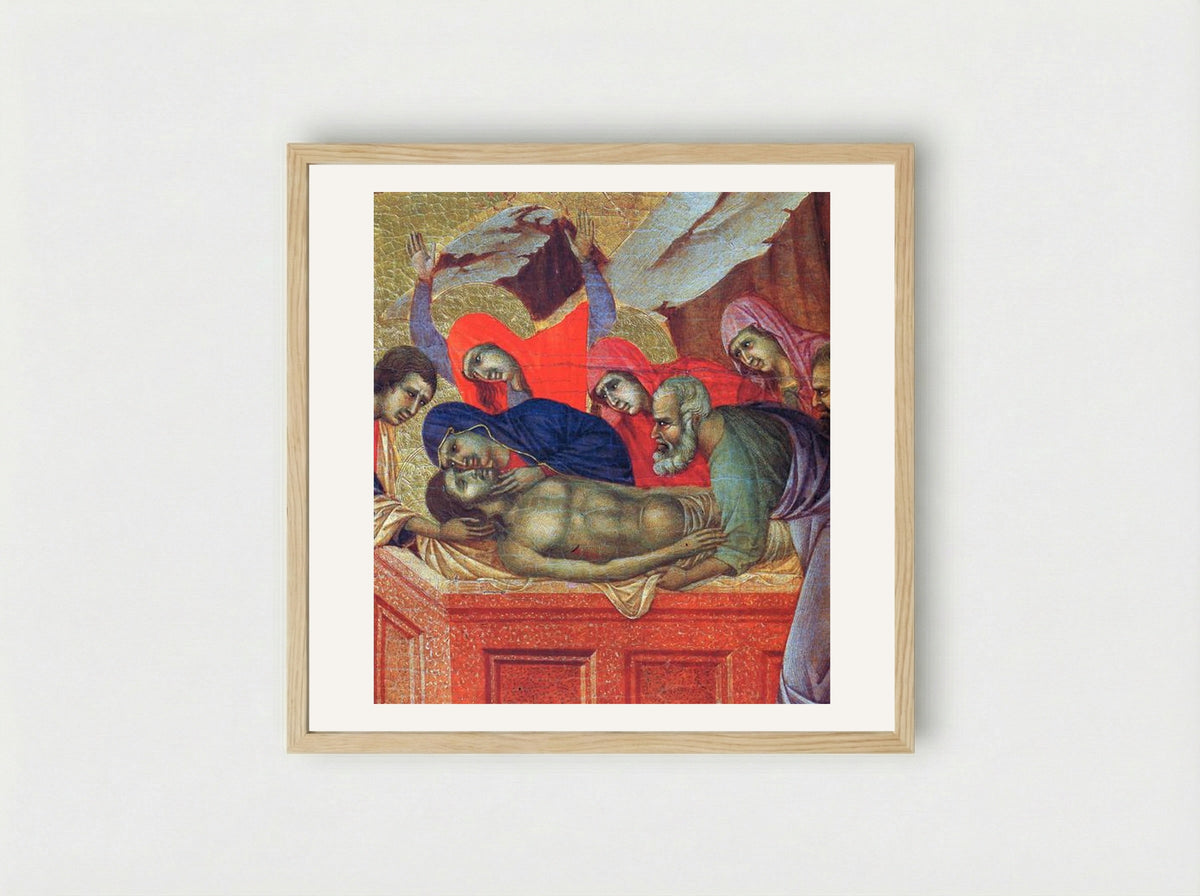 Lamentation of Christ (Fragment) - Duccio di Buoninsegna - Framed Print Wood