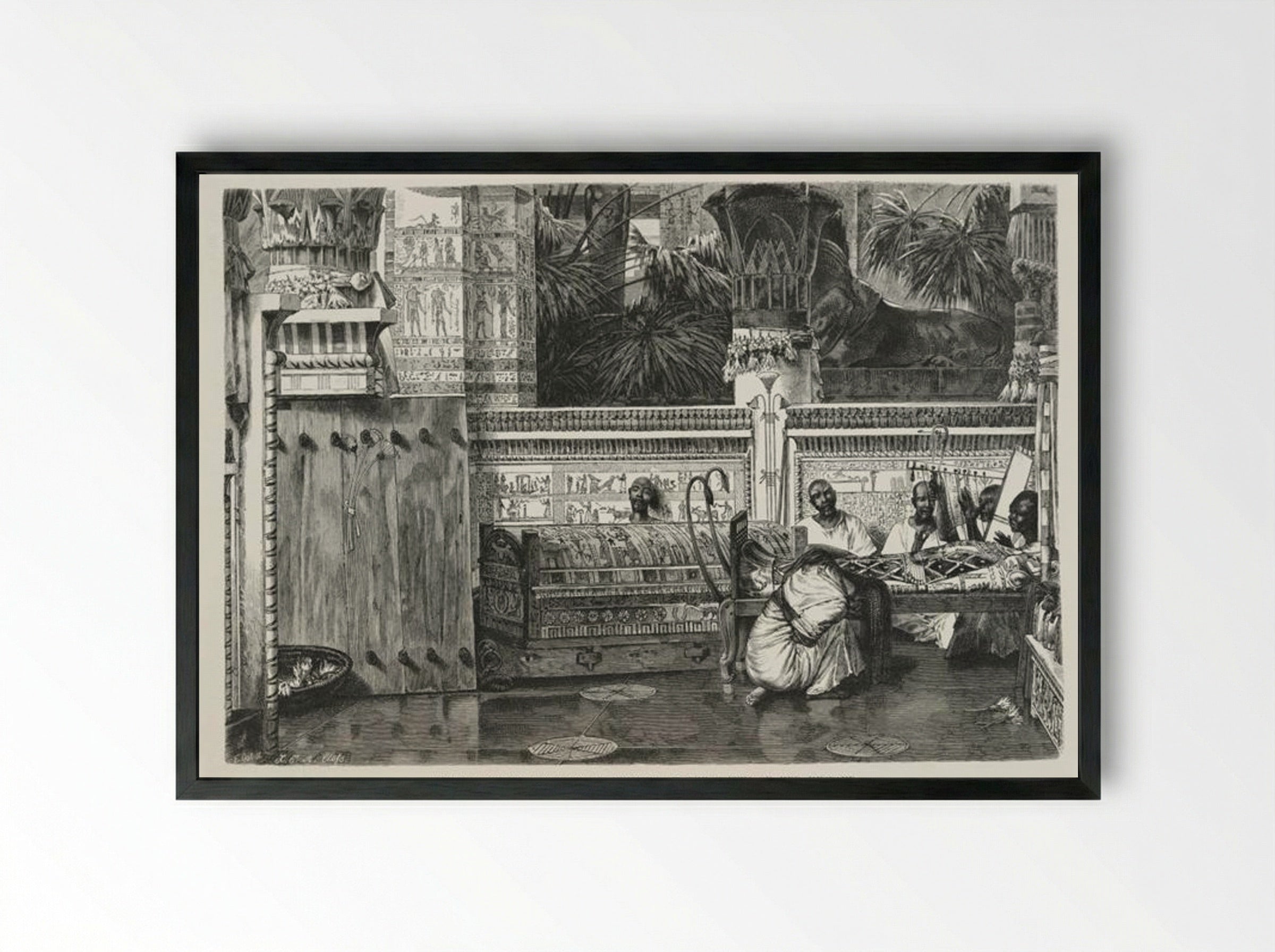 Lamentation of a Widow of Memphis at the Coffin of Her Husband - Sir Lawrence Alma-Tadema - Framed Print Black