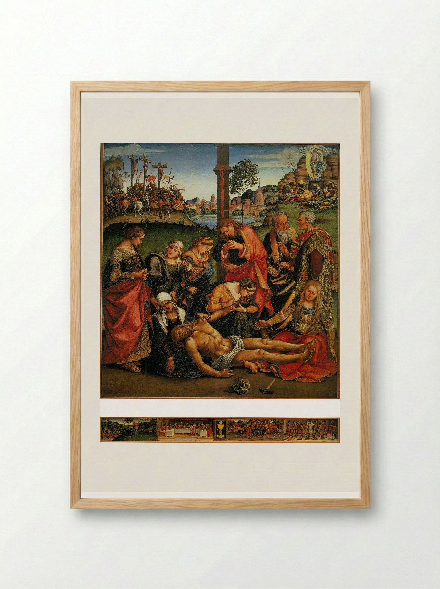 Lamentation over the Dead Christ - Luca Signorelli - Framed Print Wood