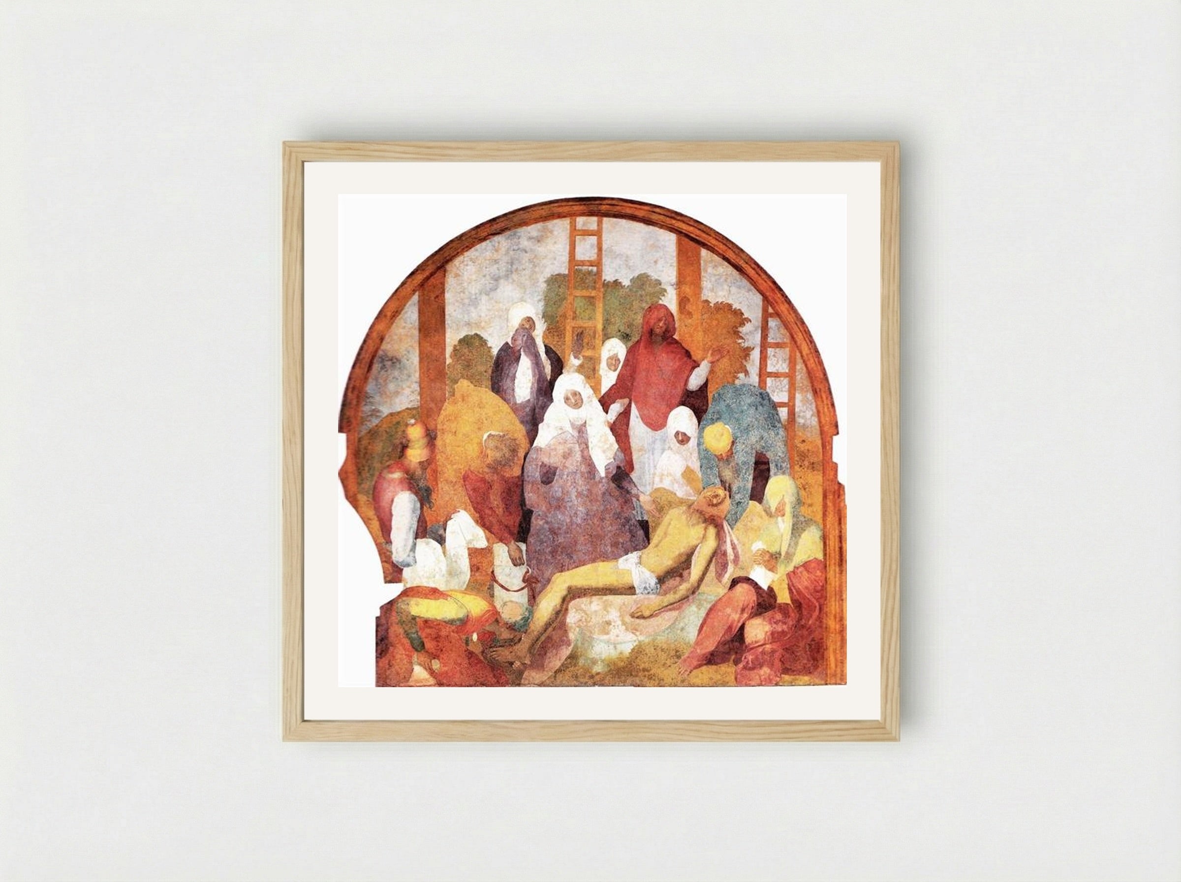 Lamentation - Jacopo Pontormo - Framed Print Wood