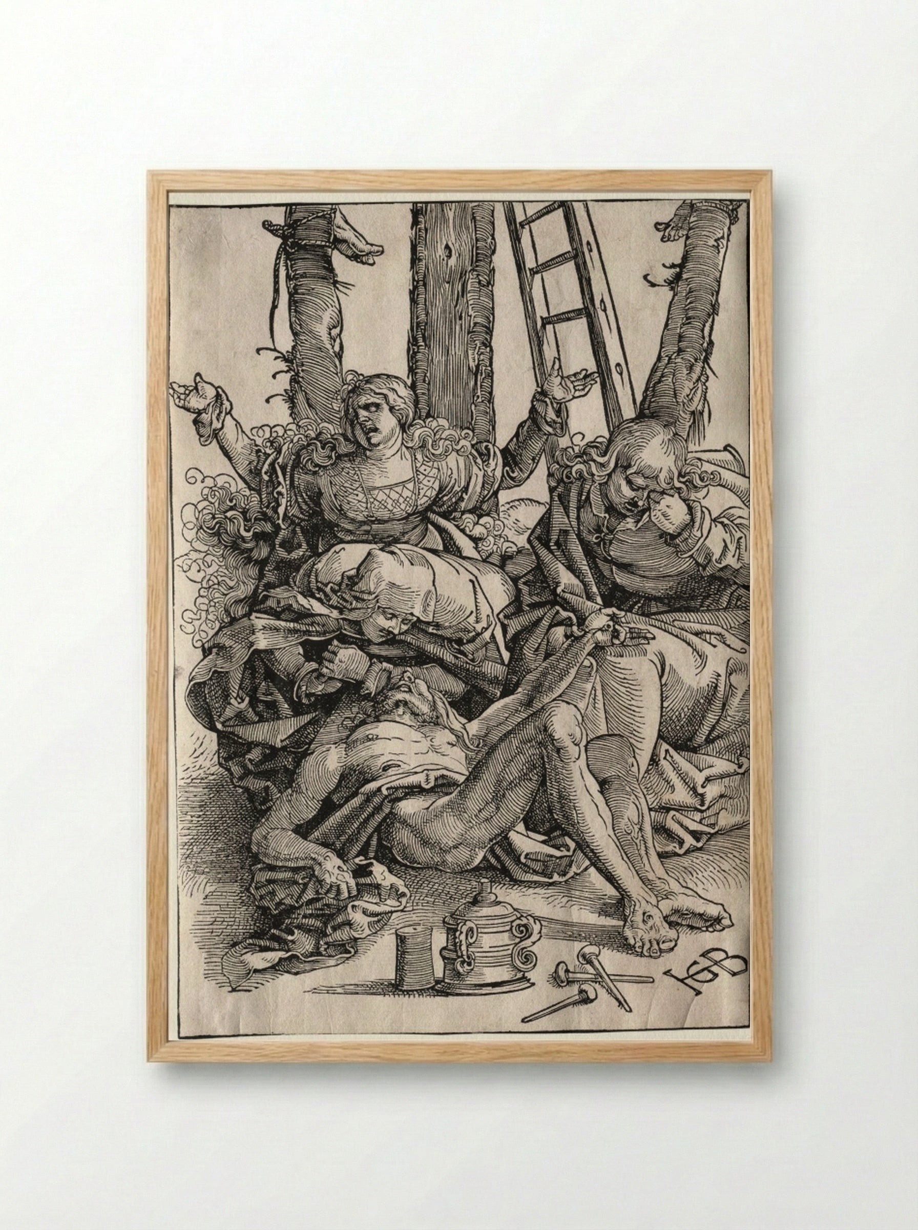 Lamentation - Hans Baldung - Framed Print Wood
