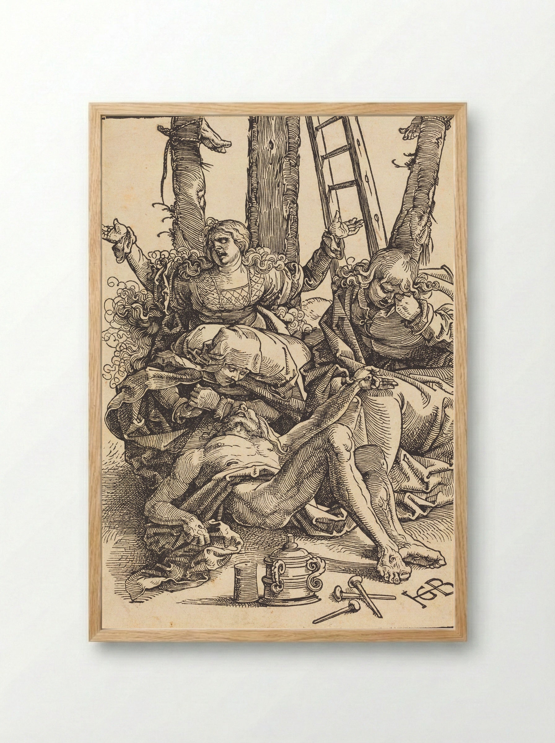Lamentation - Hans Baldung Grien - Framed Print Wood
