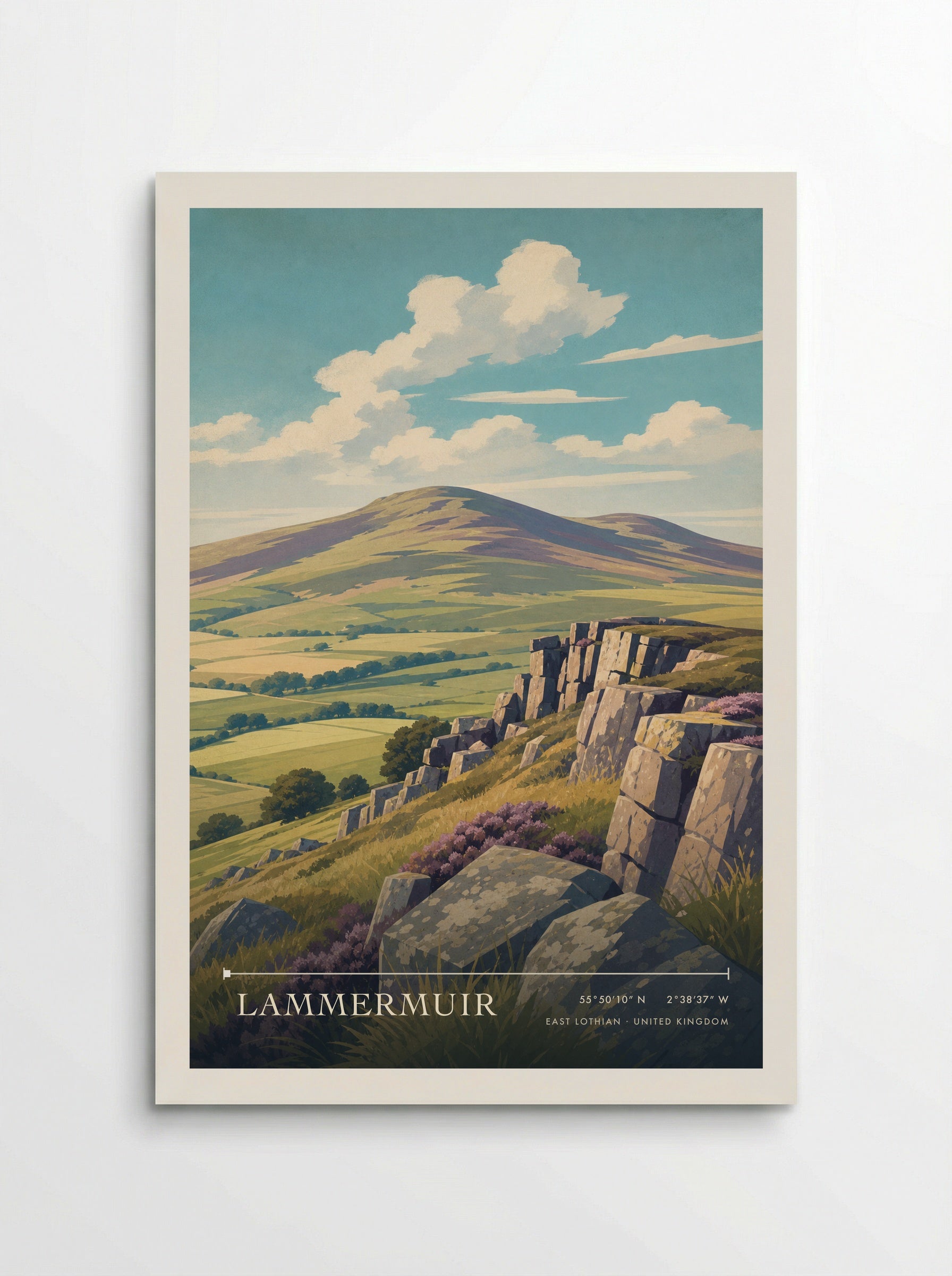 Lammermuir East Lothian United Kingdom Travel Poster - Poster