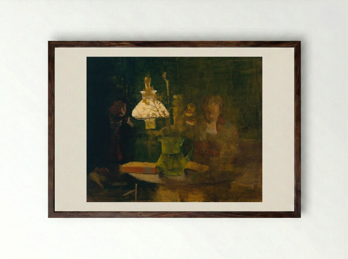 Lamplight - Victor Pasmore - Framed Print Dark Wood