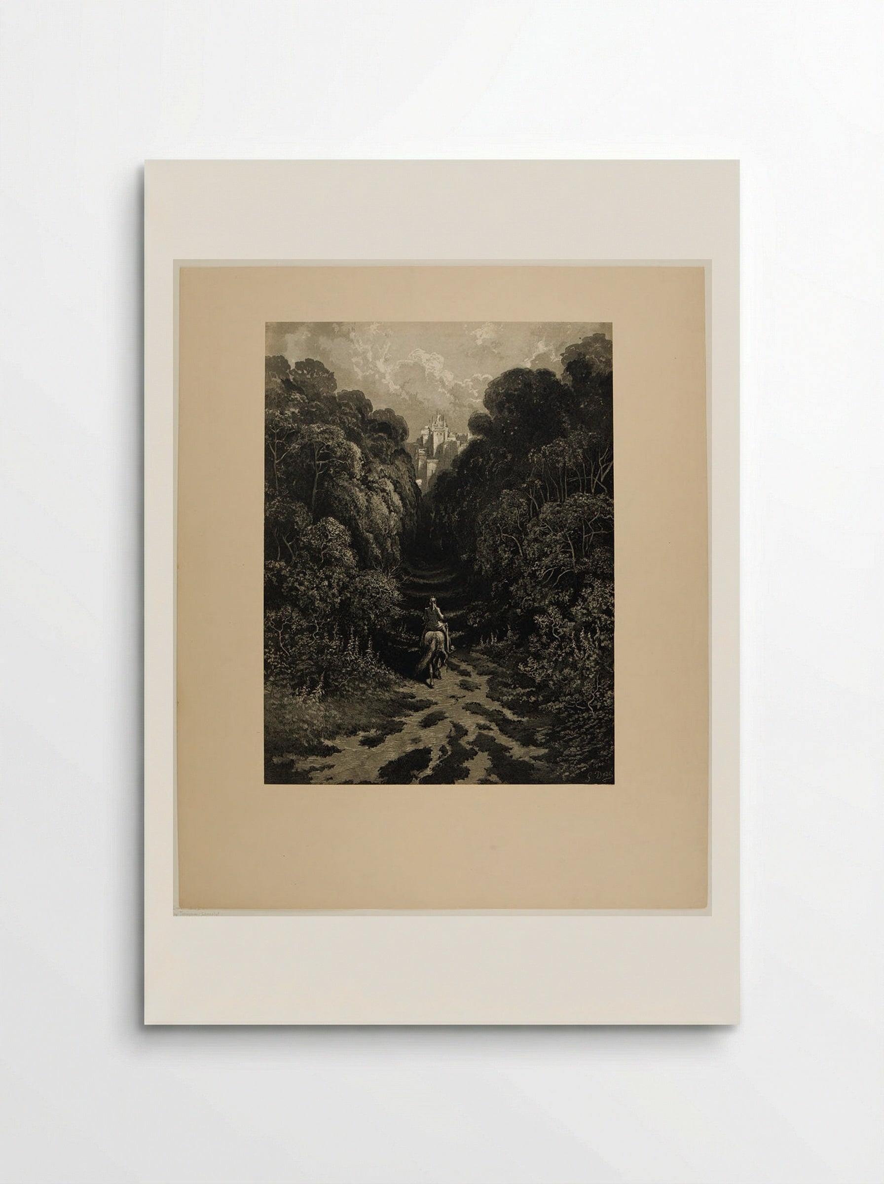 Lancelot Approaching the Castle of Astolat - Gustave Doré - Poster