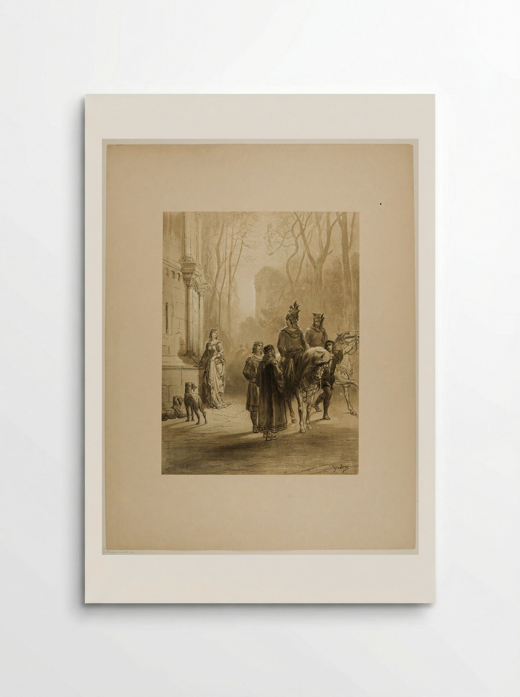 Lancelot Bids Adieu to Elaine - Gustave Doré - Poster