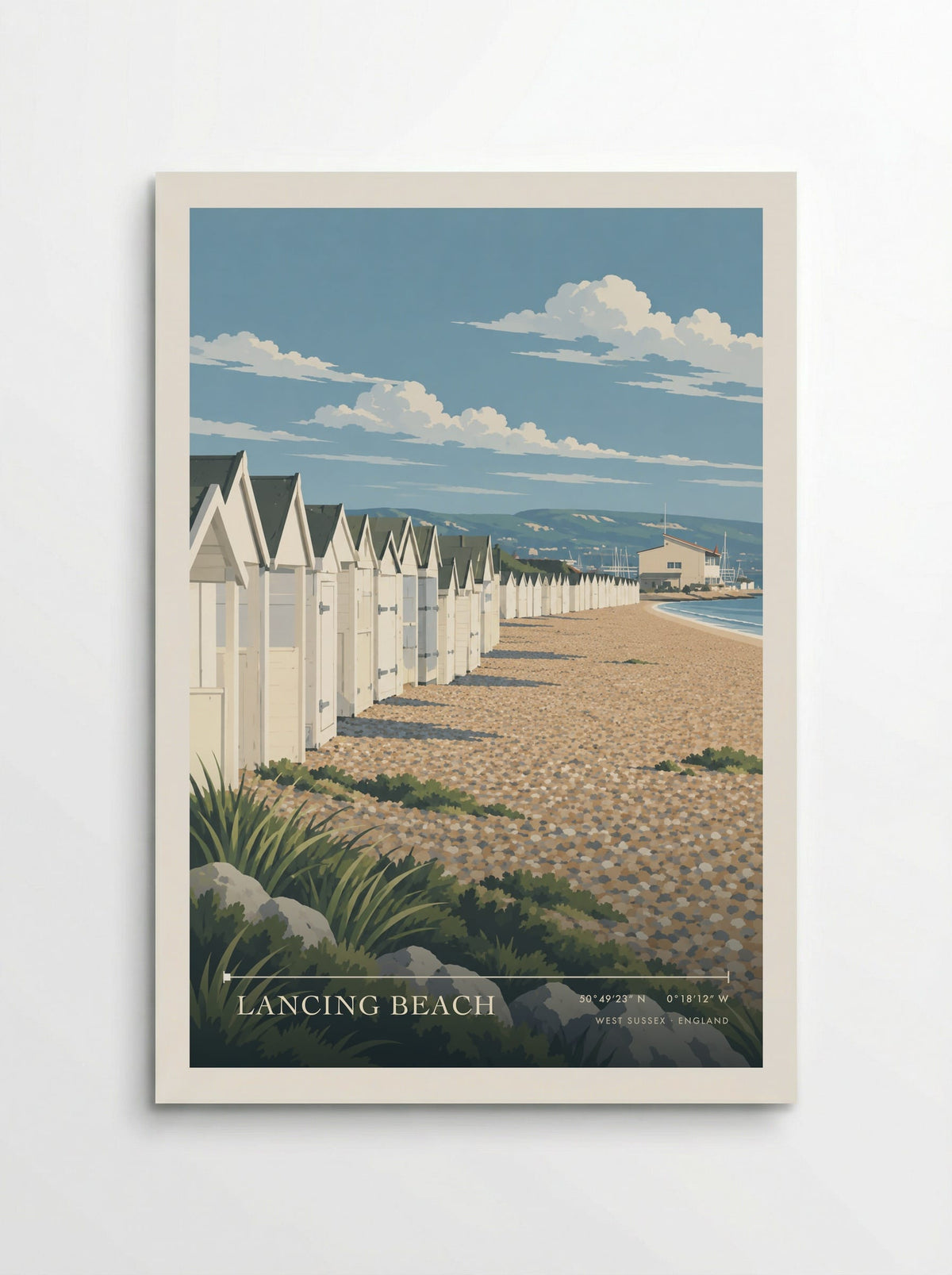 Lancing Beach, West Sussex | Travel Poster - Poster
