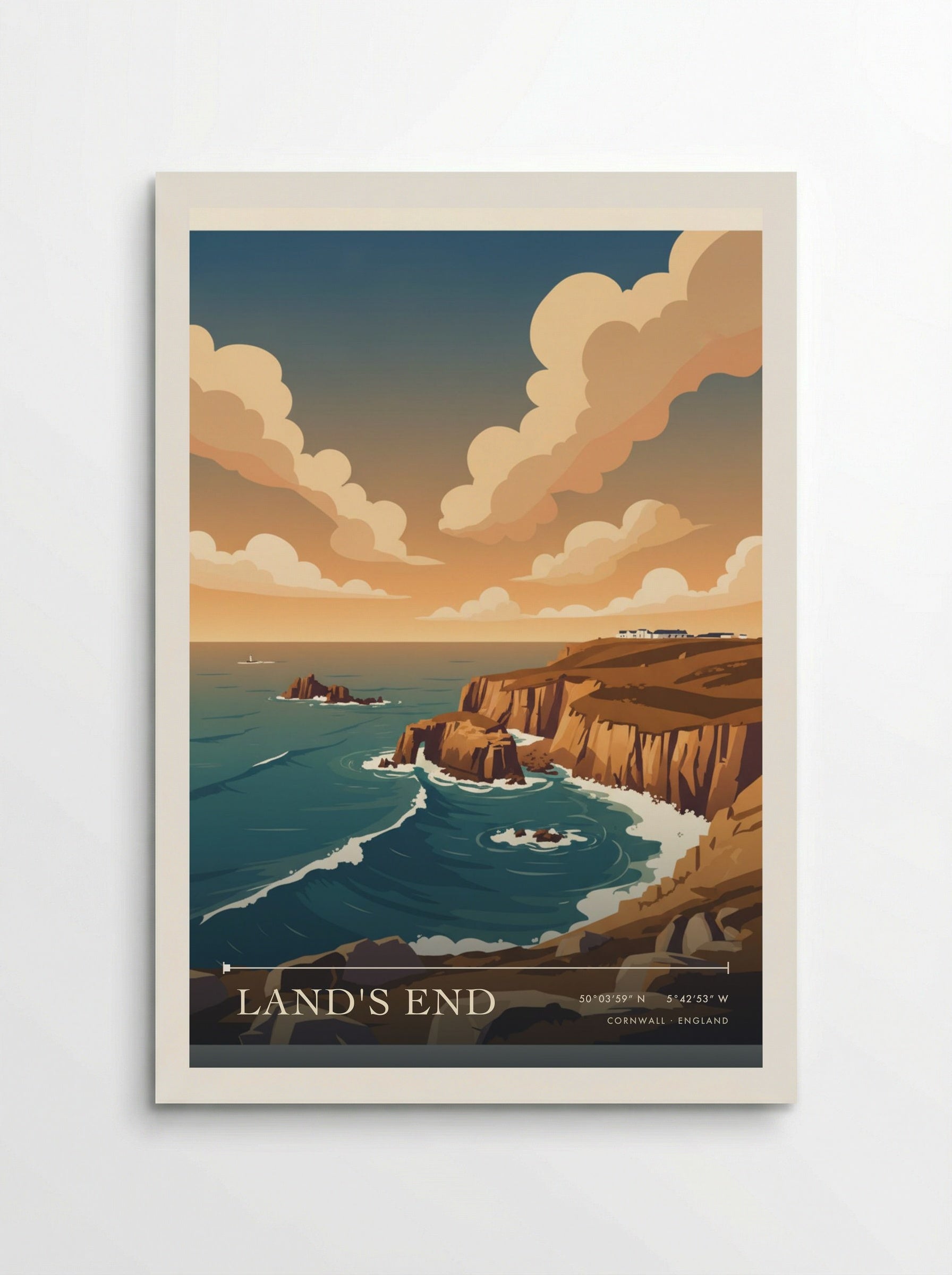 Land's End Cornwall England Travel Poster - Poster