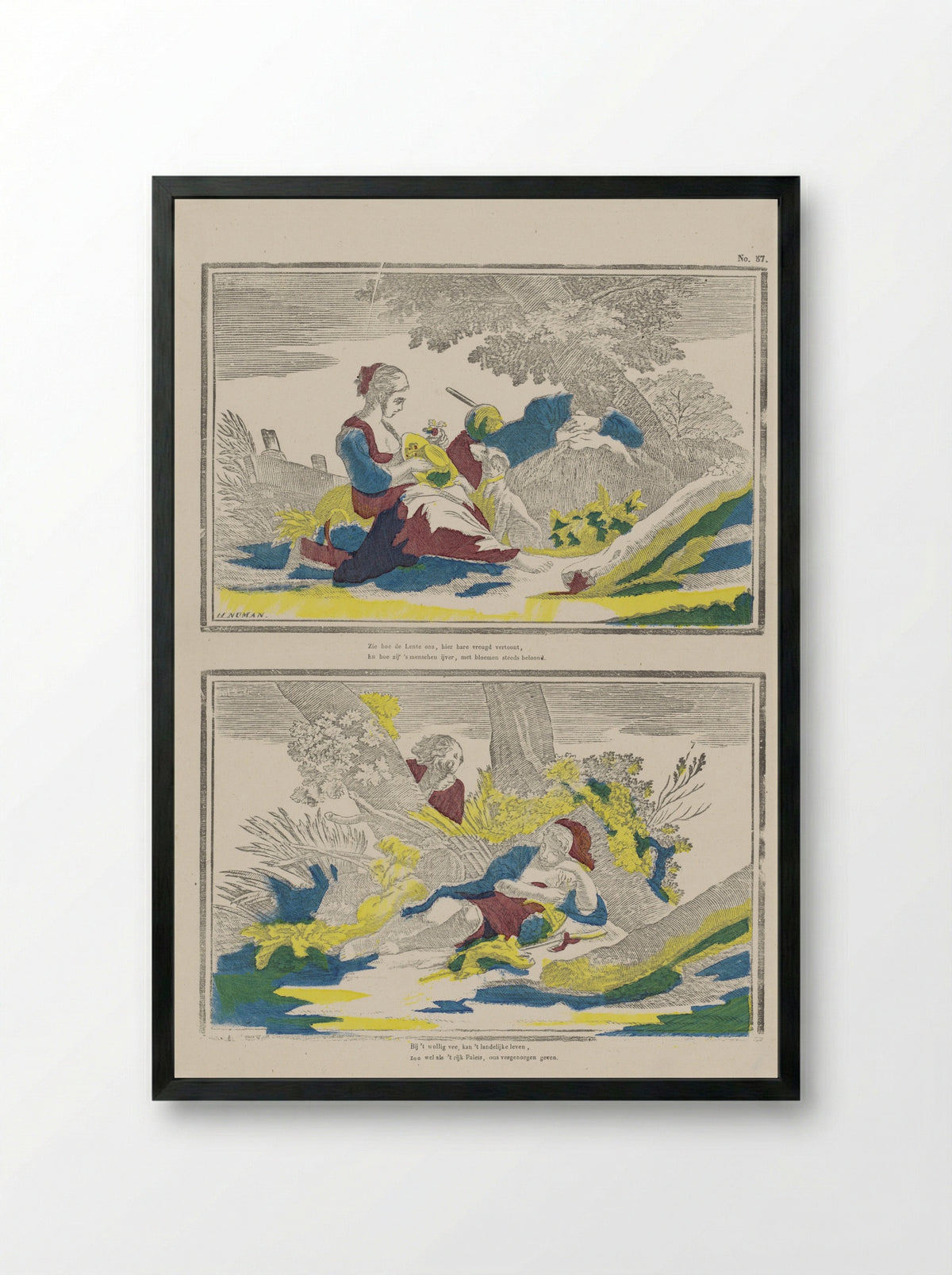 Landelijke taferelen - Hermanus Numan - Framed Print Black