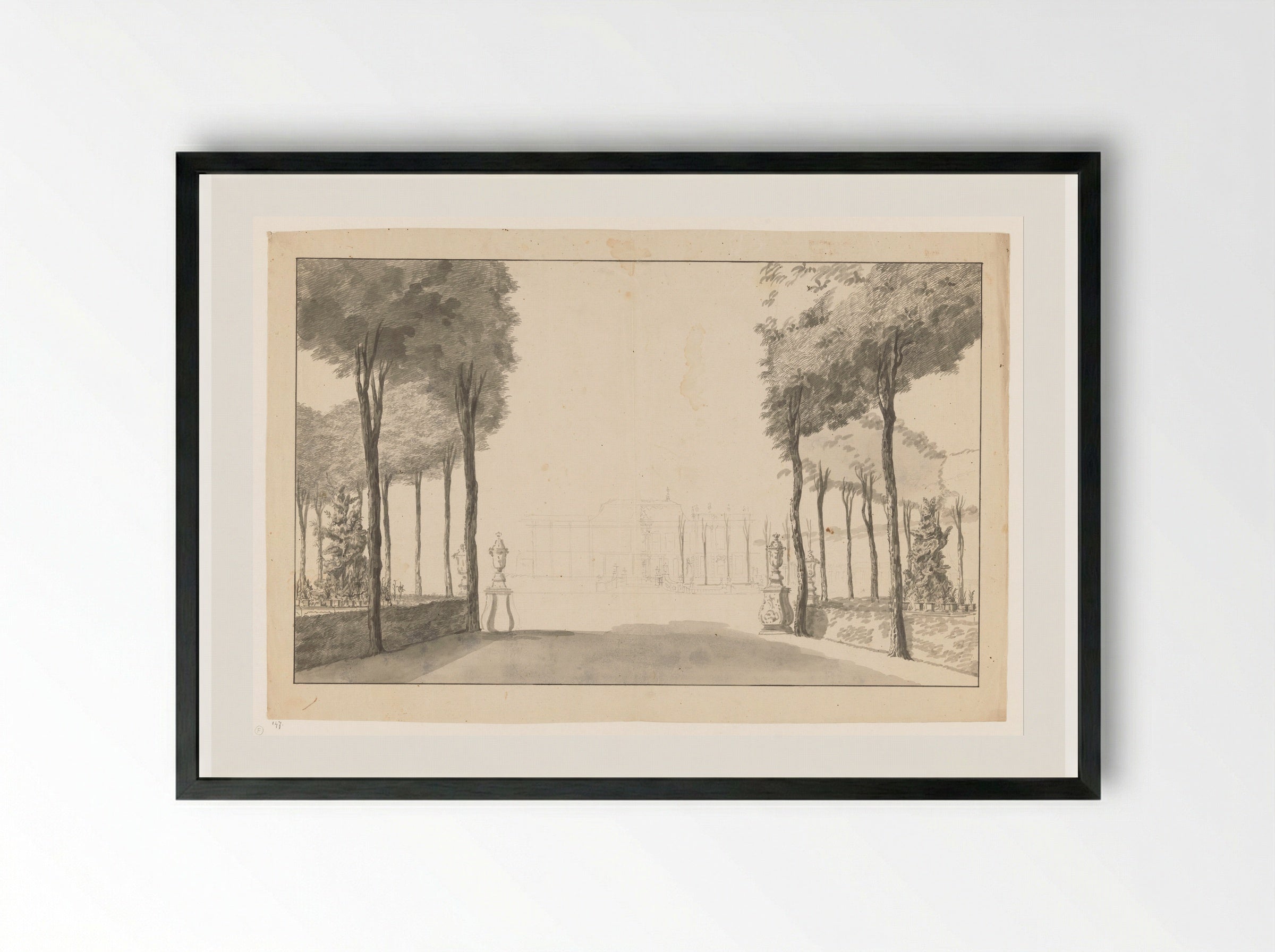 Landhuis te Batavia - Jan Brandes - Framed Print Black