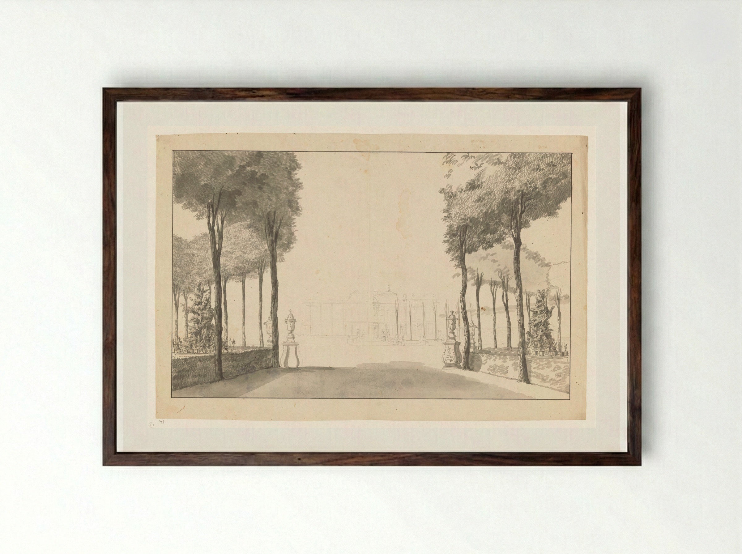Landhuis te Batavia - Jan Brandes - Framed Print Dark Wood