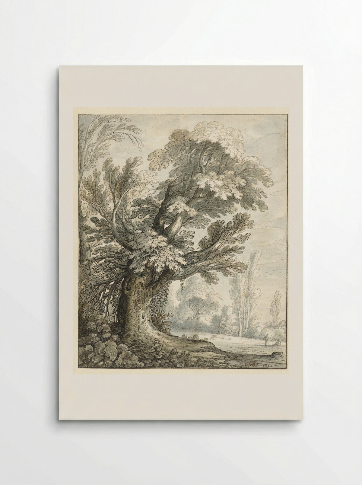 Landscap met een hoge boom - Marten de Cock - Poster