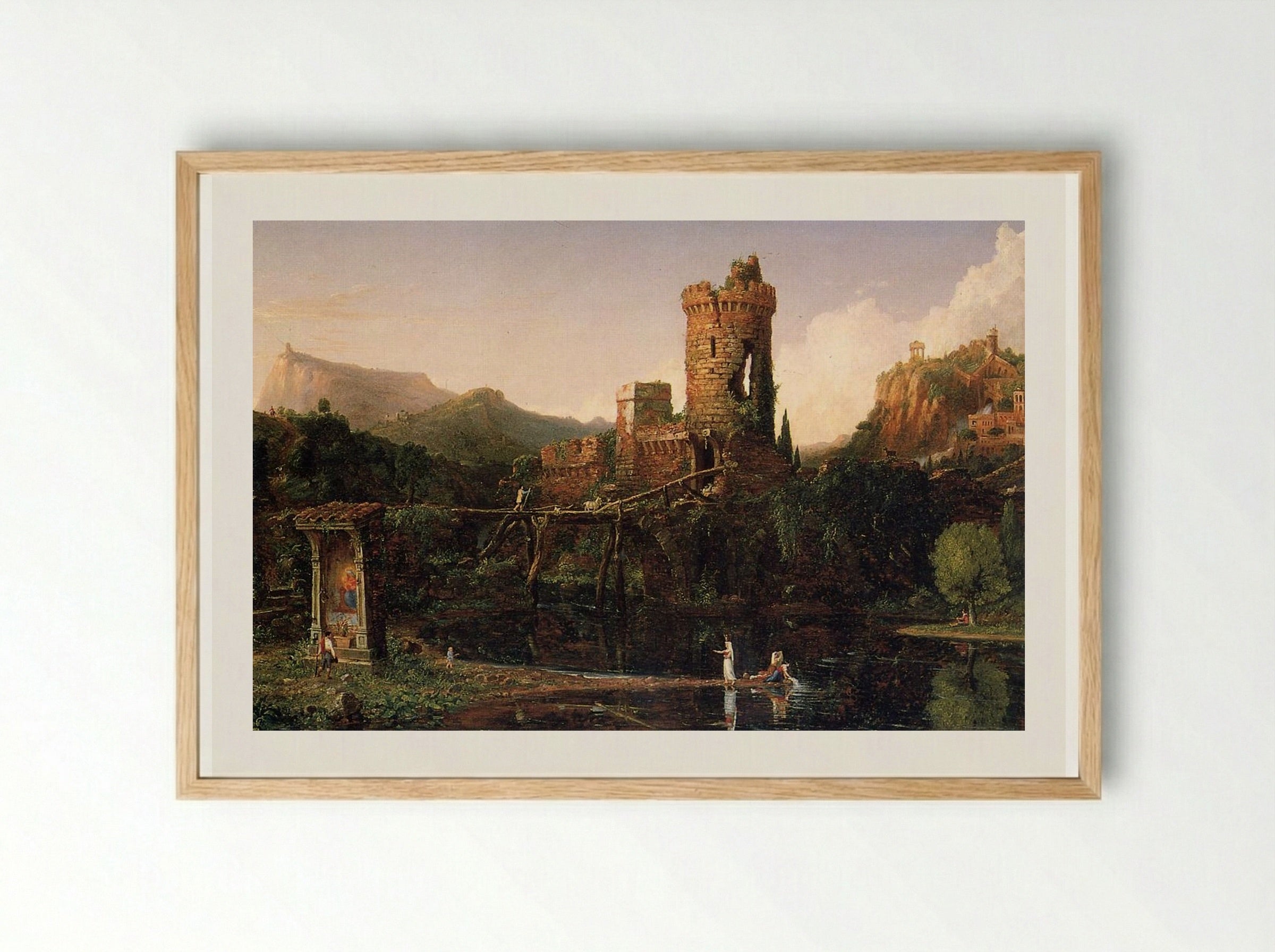 Landscape Composition, Italian Scenery - Thomas Cole - Framed Print Wood