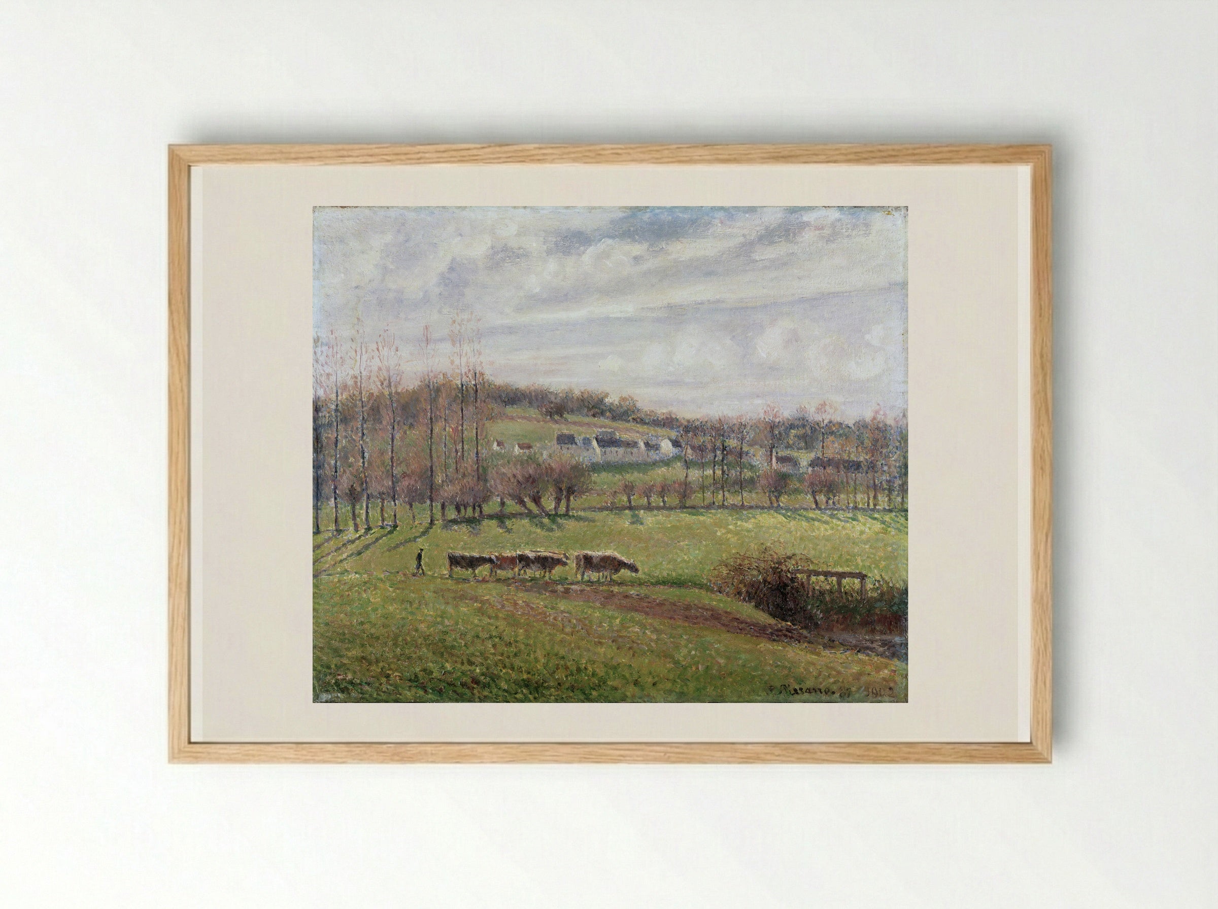 Landscape, Eragny - Camille Pissarro - Framed Print Wood