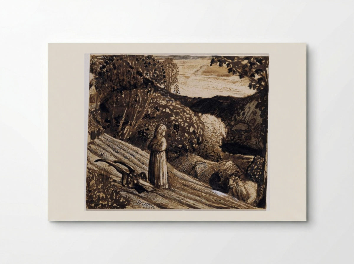 Landscape, Girl Standing - Samuel Palmer - Poster