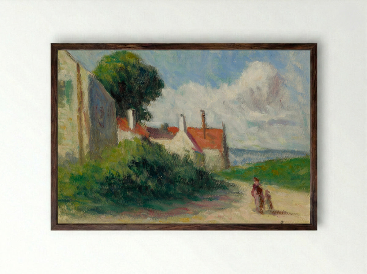 Landscape In Asquin-sous-Vézelay - Maximilien Luce - Framed Print Dark Wood