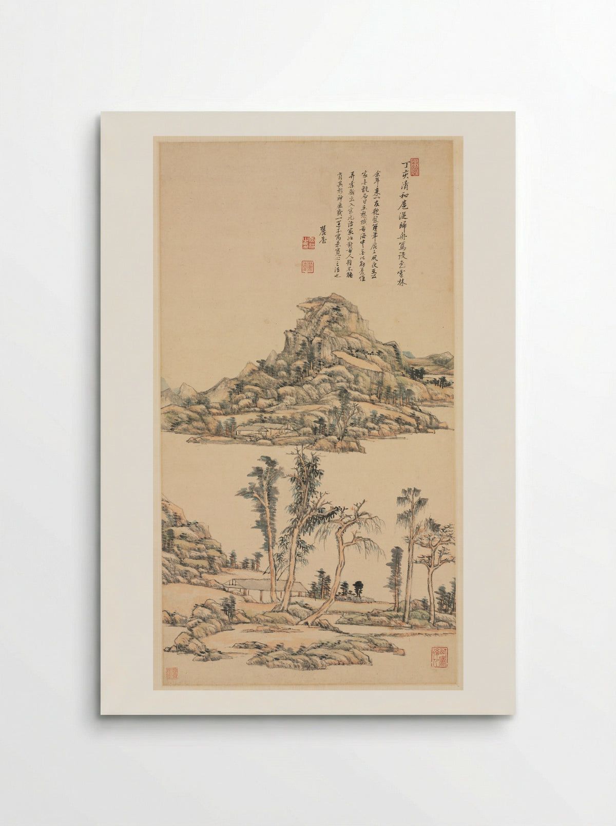 Landscape (Ink and Colour on Paper) - Wang Yuanqi - Poster