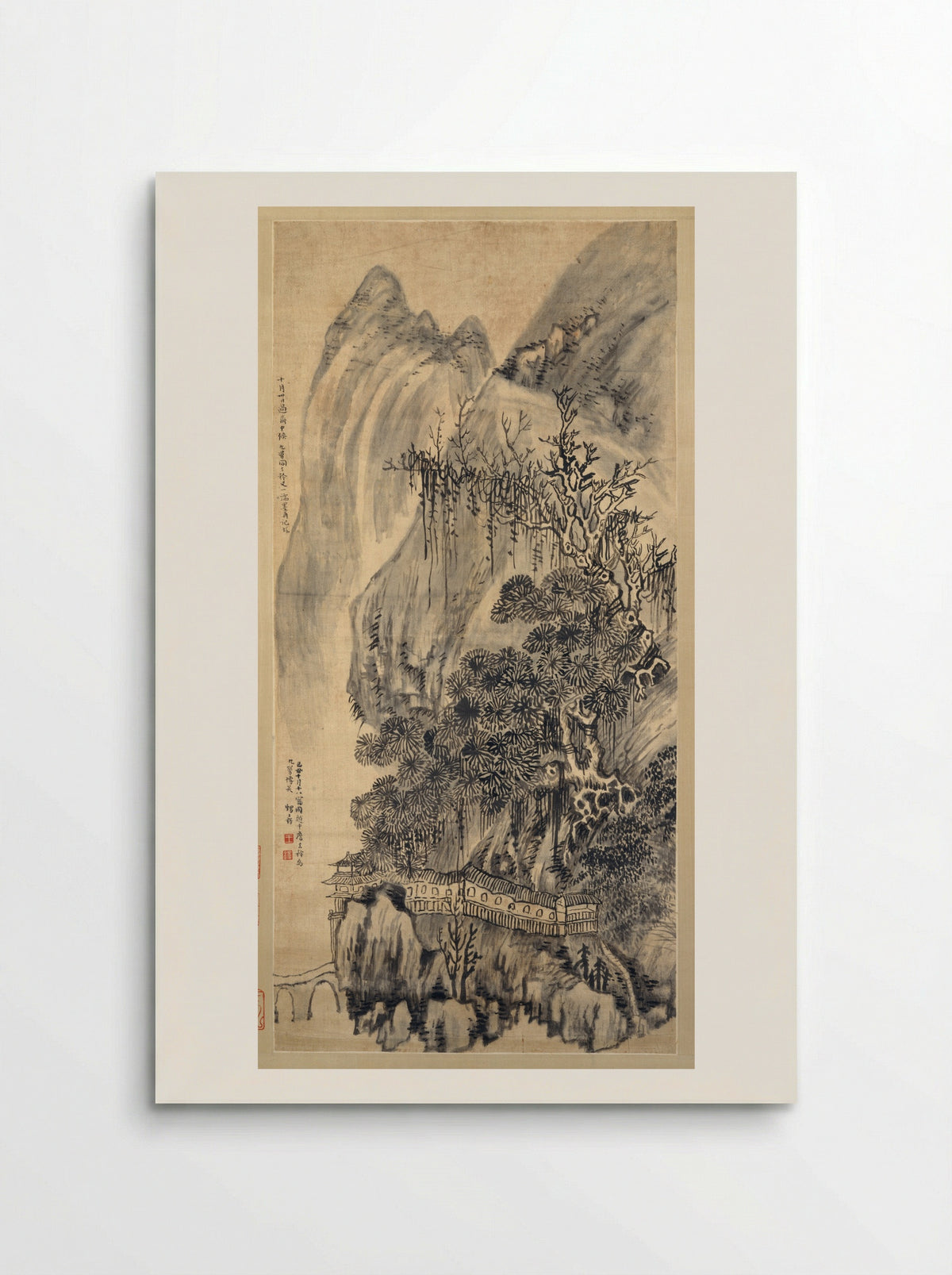 Landscape (Ink on Silk) - Wang Duo - Poster