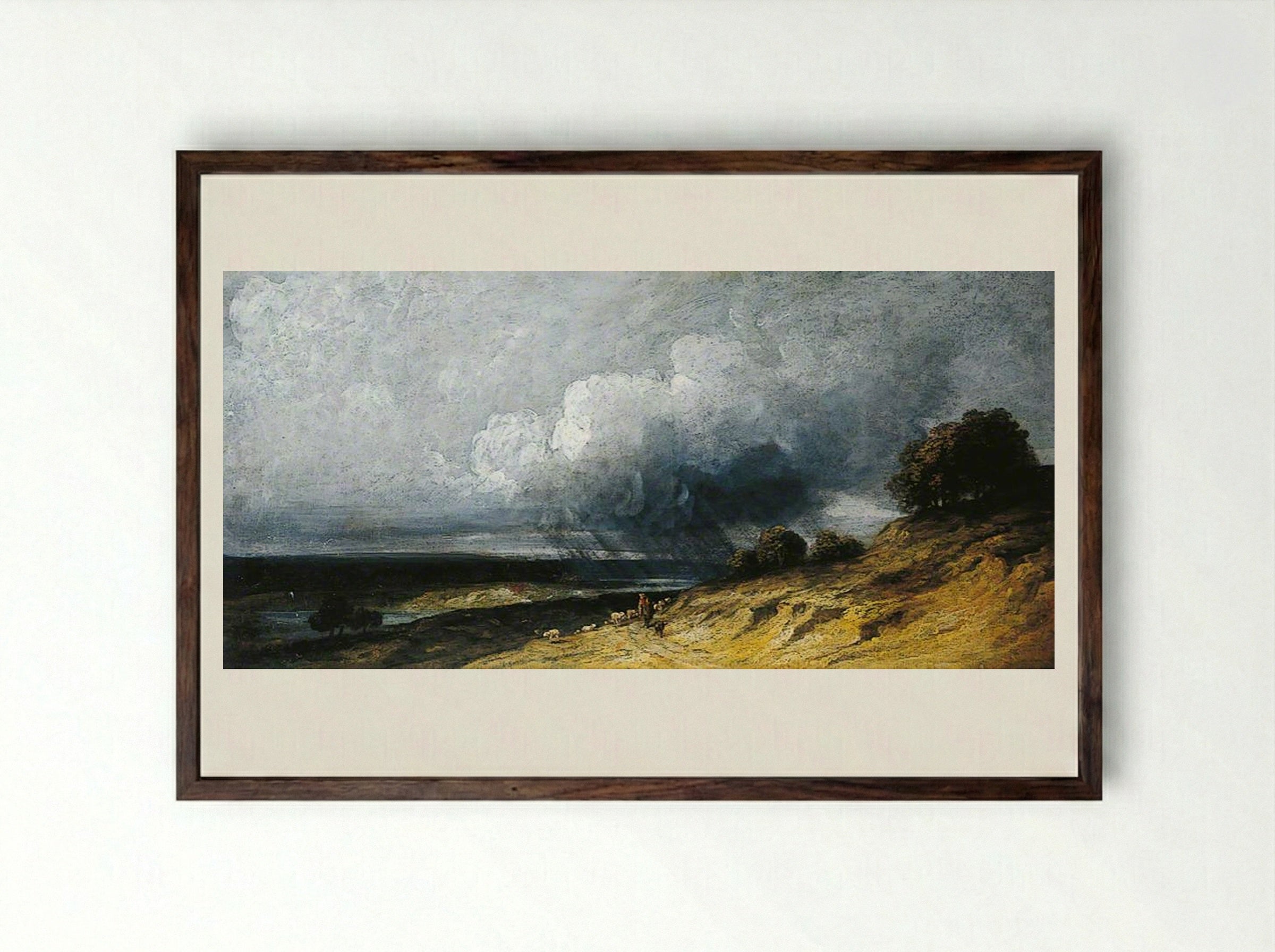 Landscape Near Paris - Georges Michel - Framed Print Dark Wood