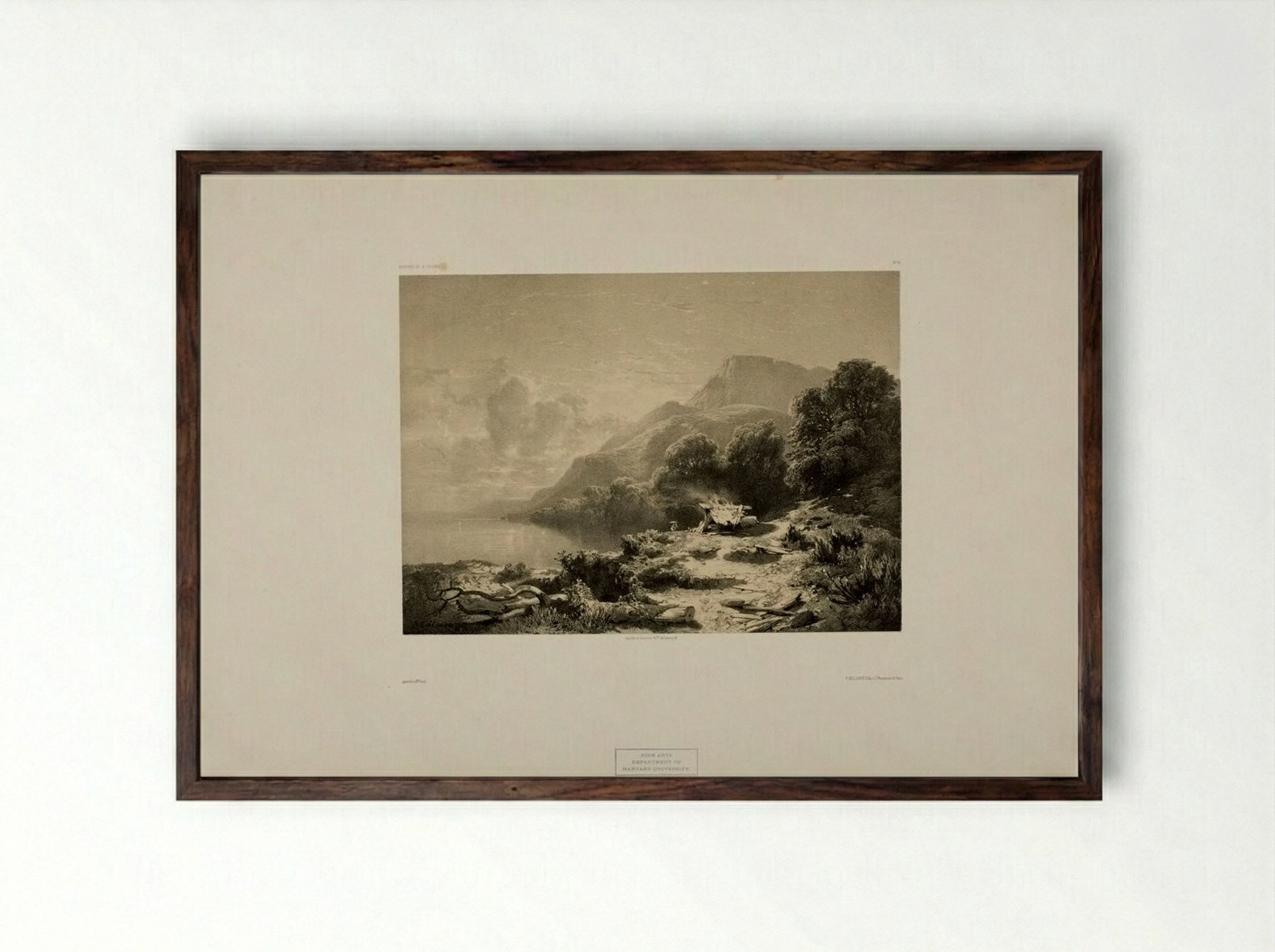 Landscape Number 13 - Alexandre Calame - Framed Print Dark Wood