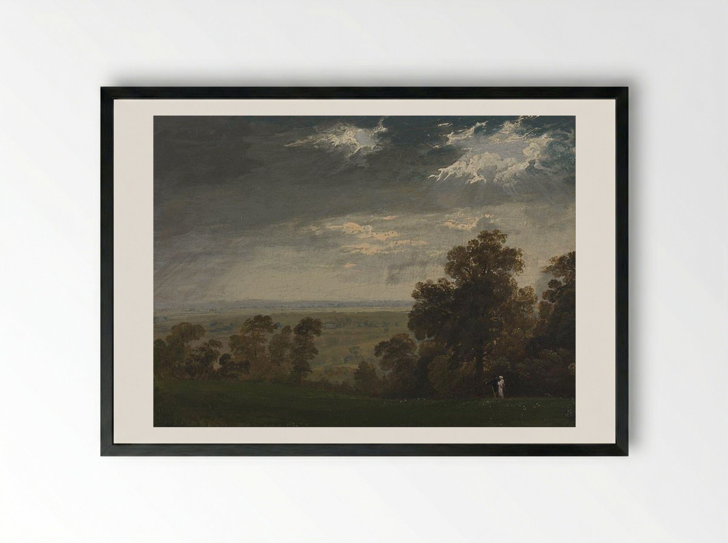 Landscape, Possibly the Isle of Wight or Richmond Hill - John Martin - Framed Print Black