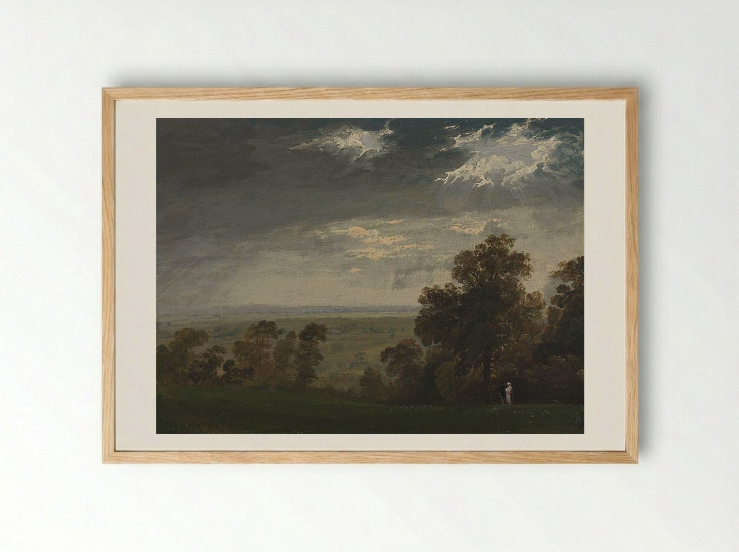 Landscape, Possibly the Isle of Wight or Richmond Hill - John Martin - Framed Print Wood