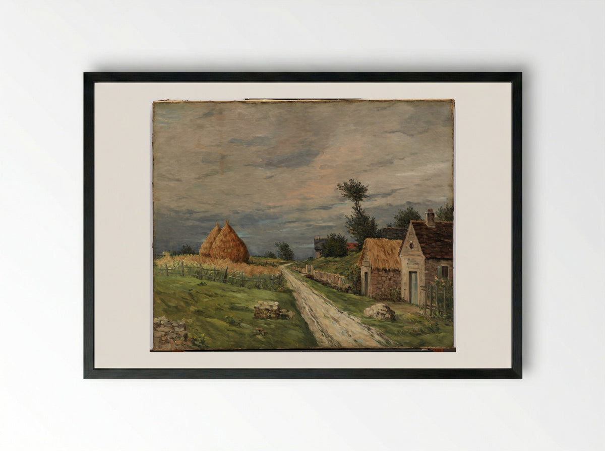 Landscape (Rural Path with Haystacks) - Jean-Charles Cazin - Framed Print Black