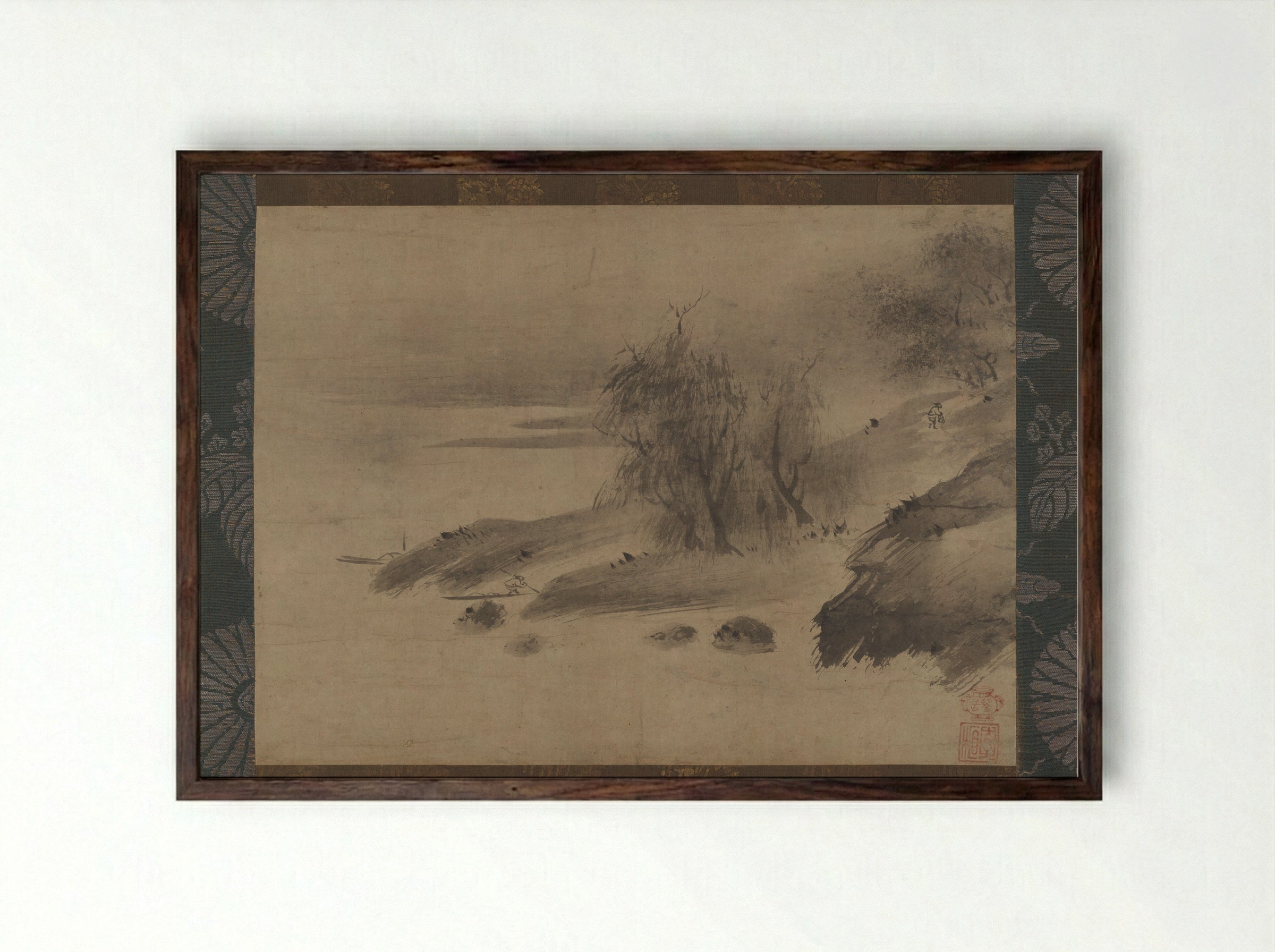 Landscape (Sōami) - Sōami - Framed Print Dark Wood