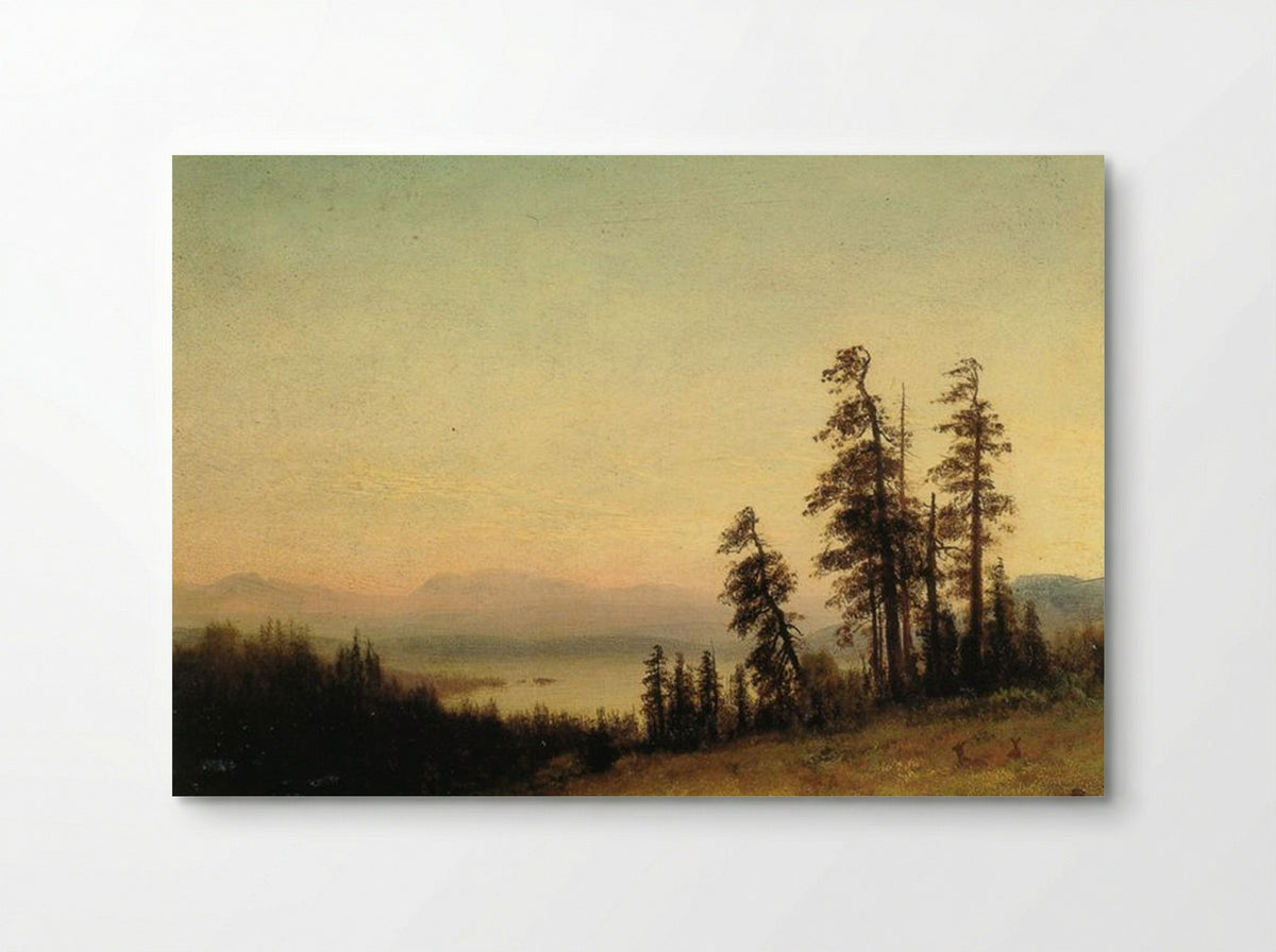 Landscape With Deer - Albert Bierstadt - Poster