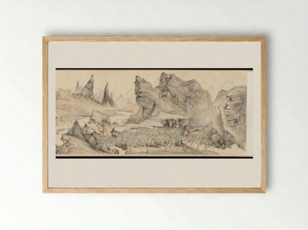 Landscape after Hua Yan - Liu Yanchong - Framed Print Wood