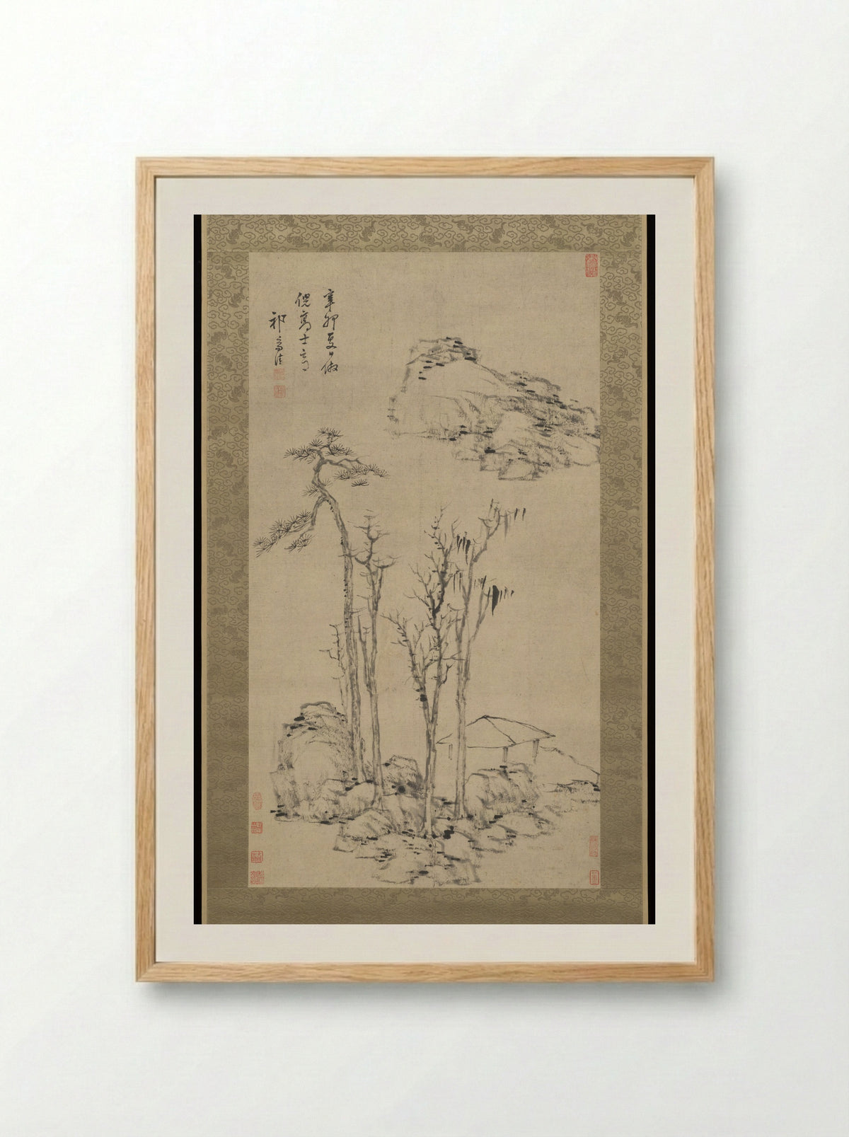 Landscape after Ni Zan - Qi Zhijia - Framed Print Wood