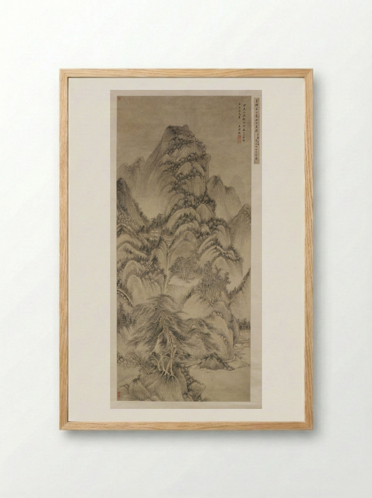 Landscape after Wang Meng - Wang Shimin - Framed Print Wood