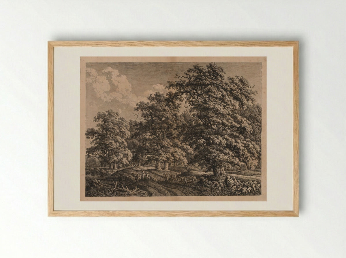Landscape and Three Figures - Carl Wilhelm I Kolbe - Framed Print Wood