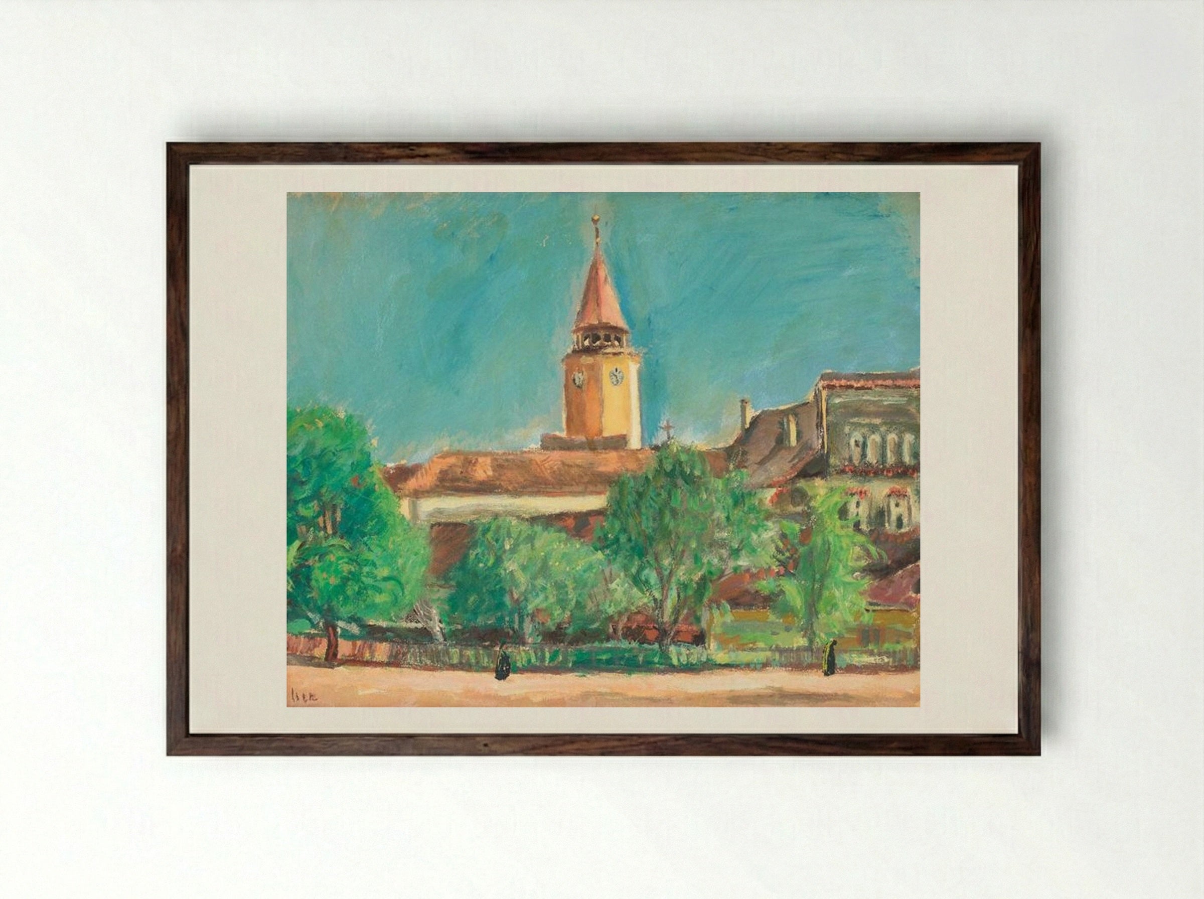 Landscape from Toledo - Iosif Iser - Framed Print Dark Wood