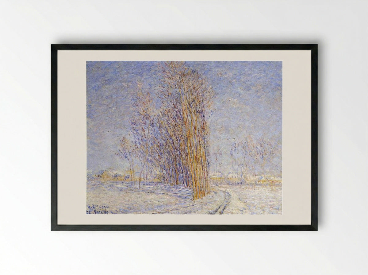 Landscape in Snow - Gustave Loiseau - Framed Print Black