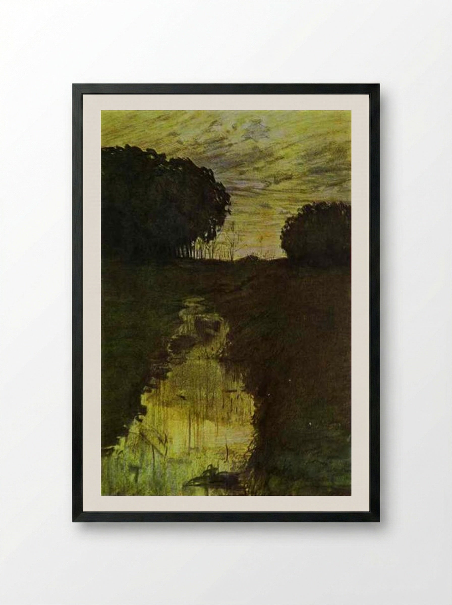 Landscape in the Evening. Martyshkino - Konstantin Somov - Framed Print Black