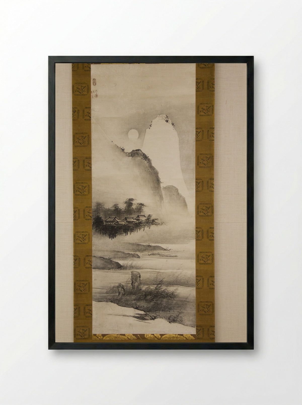 Landscape in the Moonlight - Yōgetsu - Framed Print Black