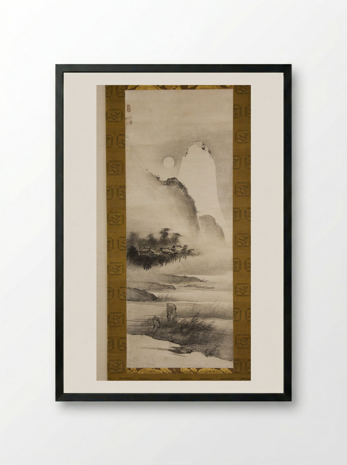 Landscape in the Moonlight - Yōgetsu - Framed Print Black