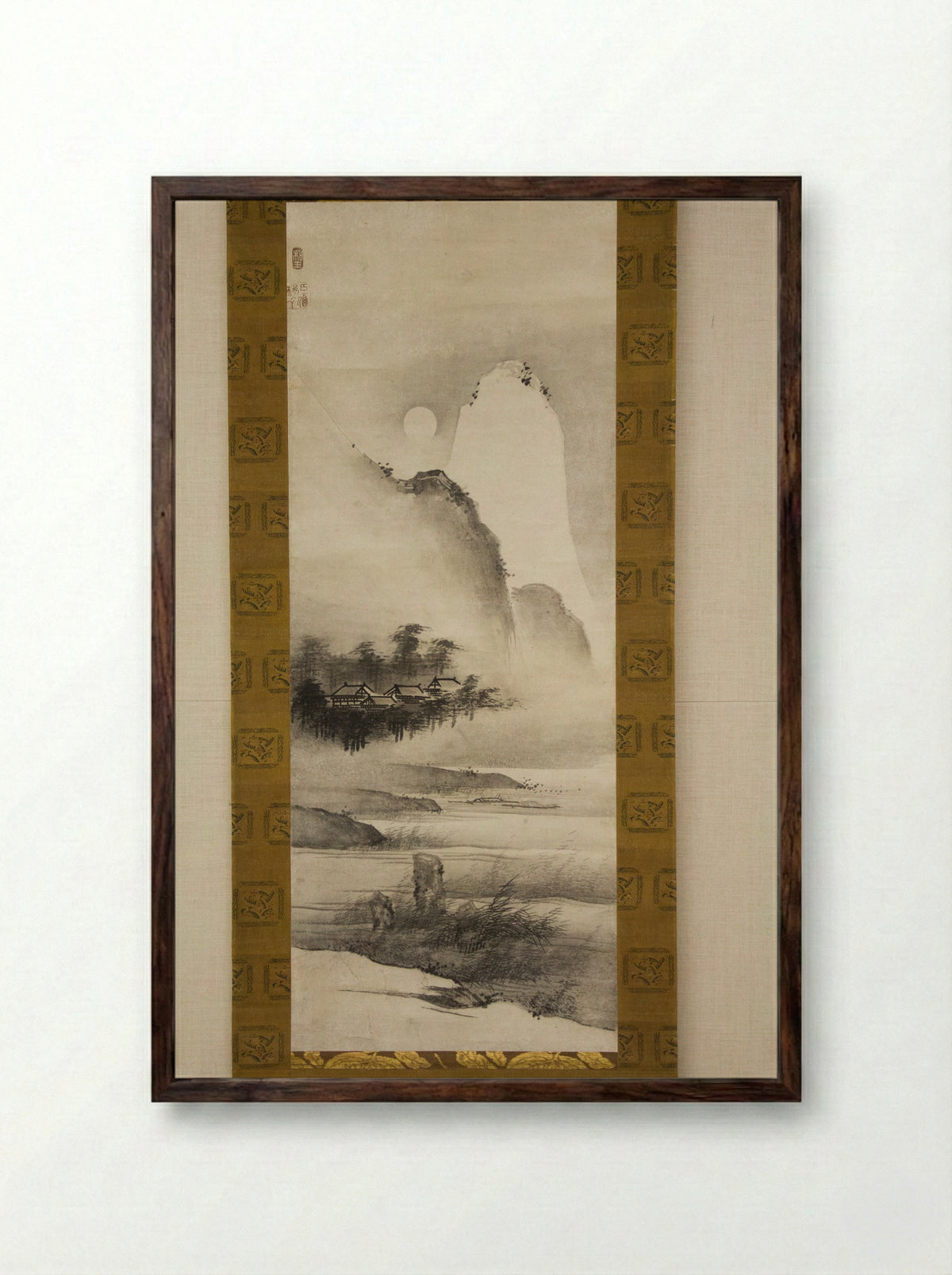 Landscape in the Moonlight - Yōgetsu - Framed Print Dark Wood