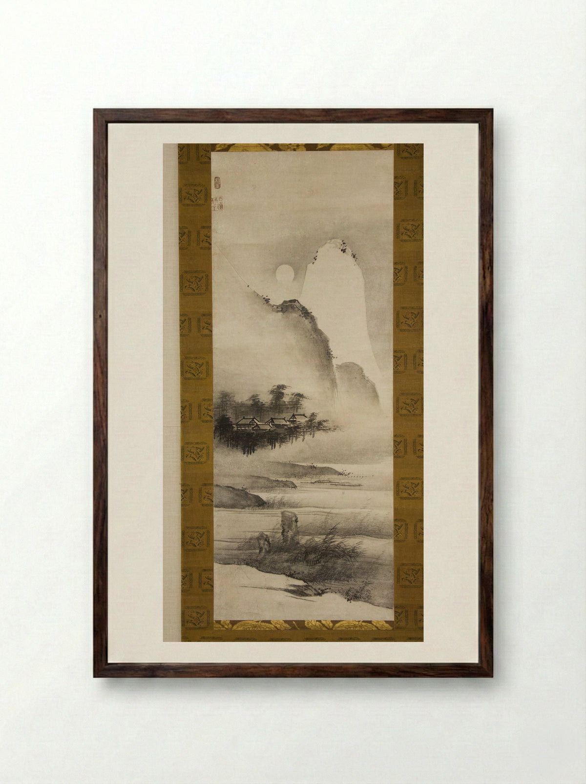 Landscape in the Moonlight - Yōgetsu - Framed Print Dark Wood