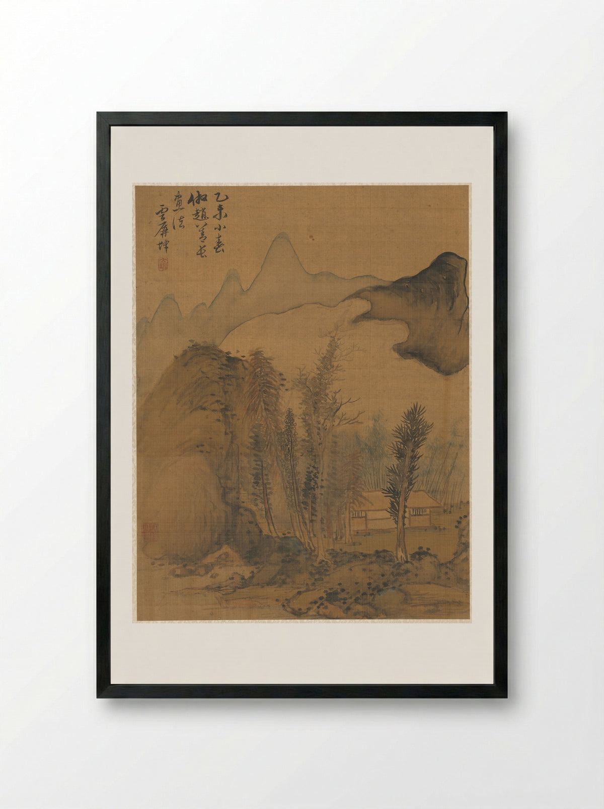 Landscape in the Style of Chao Yuan - Zhai Dakun - Framed Print Black