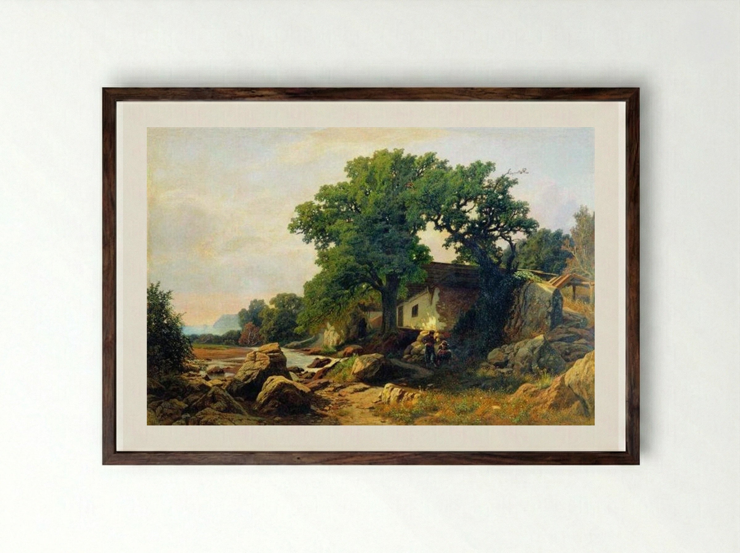 Landscape near Alushta - Volodymyr Orlovsky - Framed Print Dark Wood