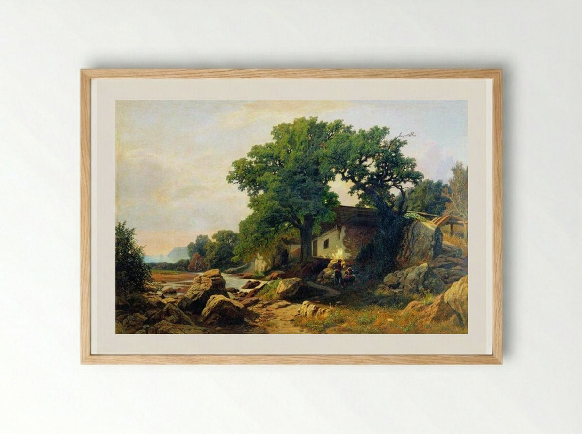 Landscape near Alushta - Volodymyr Orlovsky - Framed Print Wood