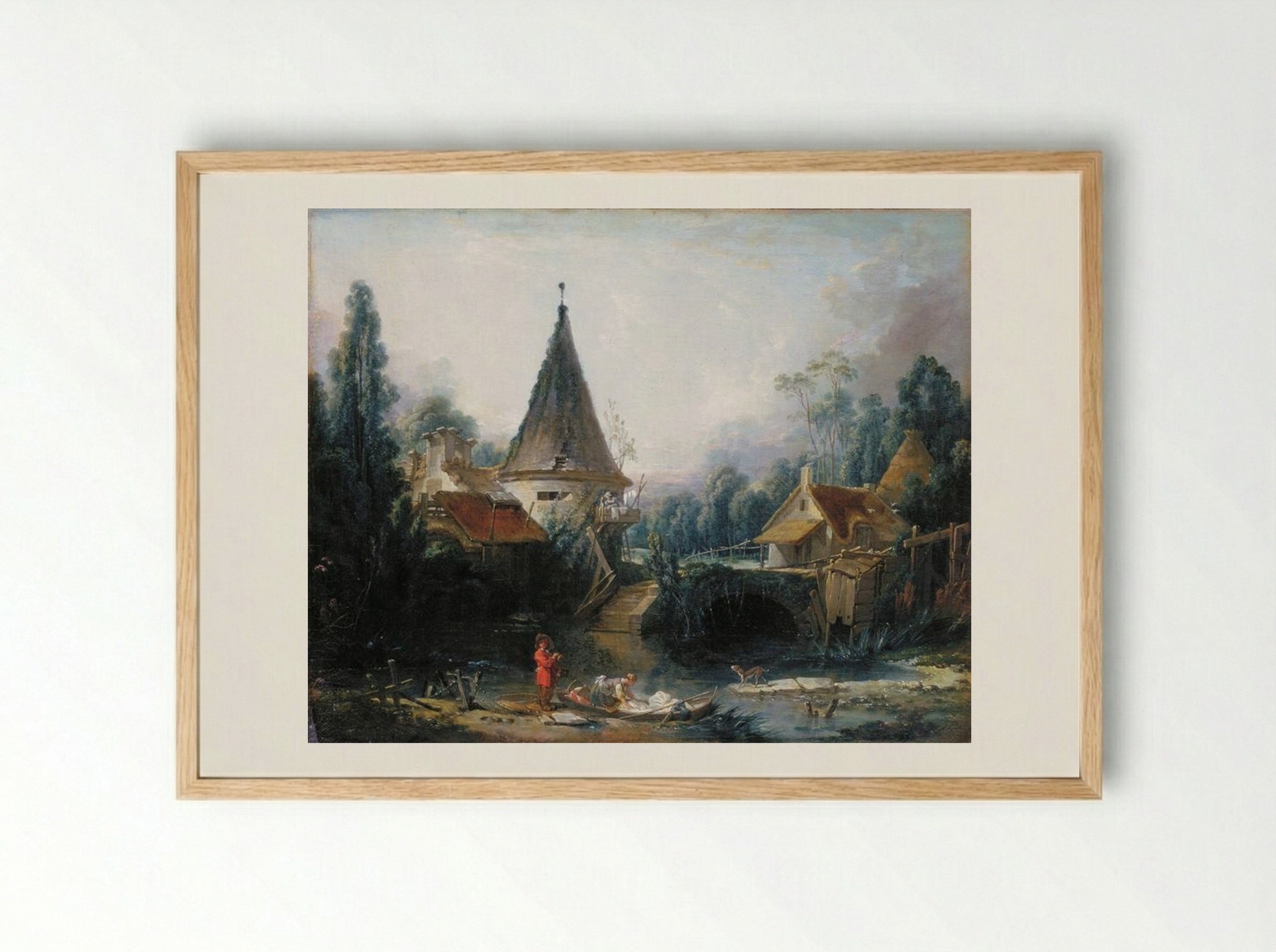Landscape near Beauvais - François Boucher - Framed Print Wood