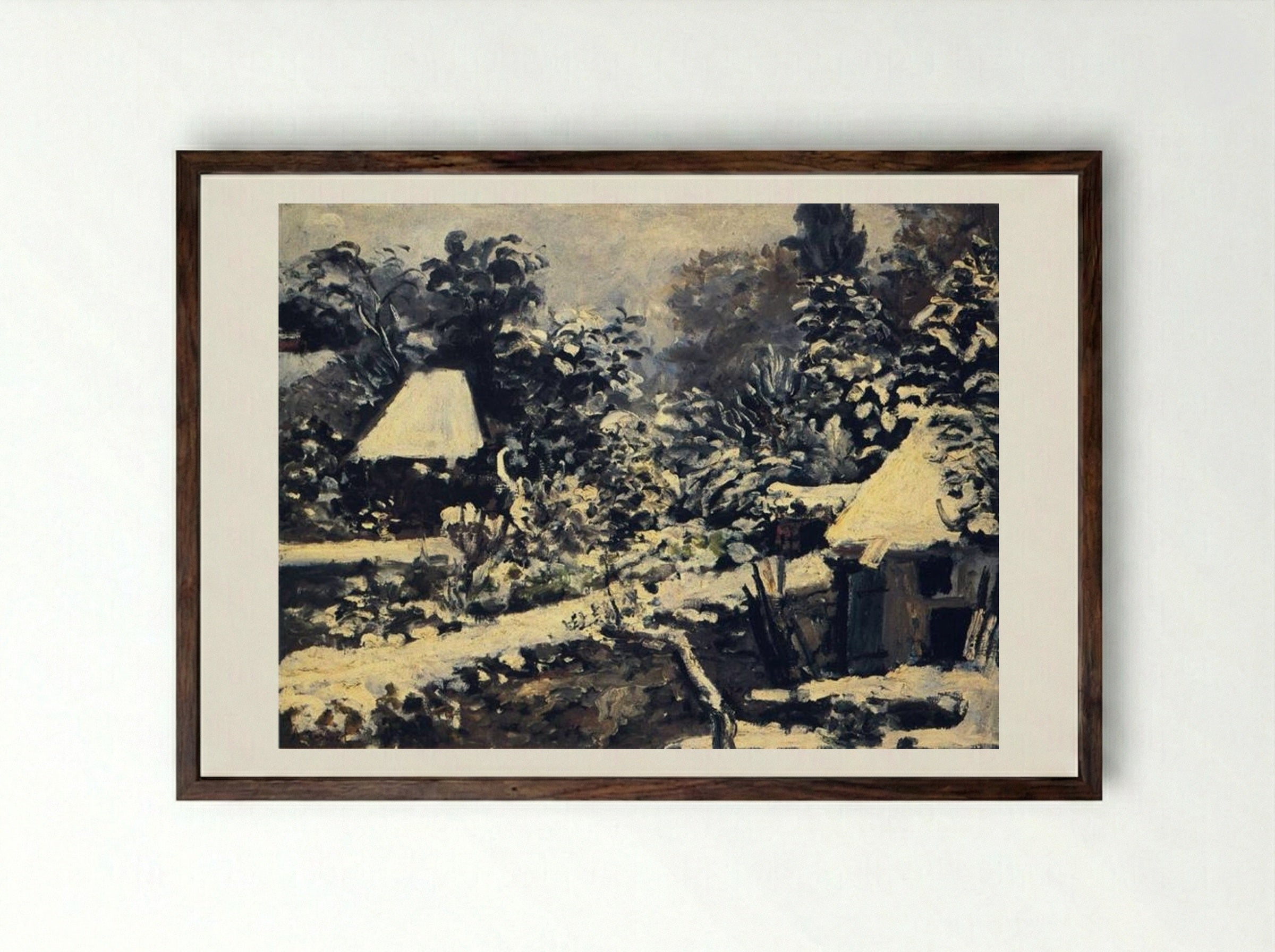 Landscape near Menton - Pierre-Auguste Renoir - Framed Print Dark Wood
