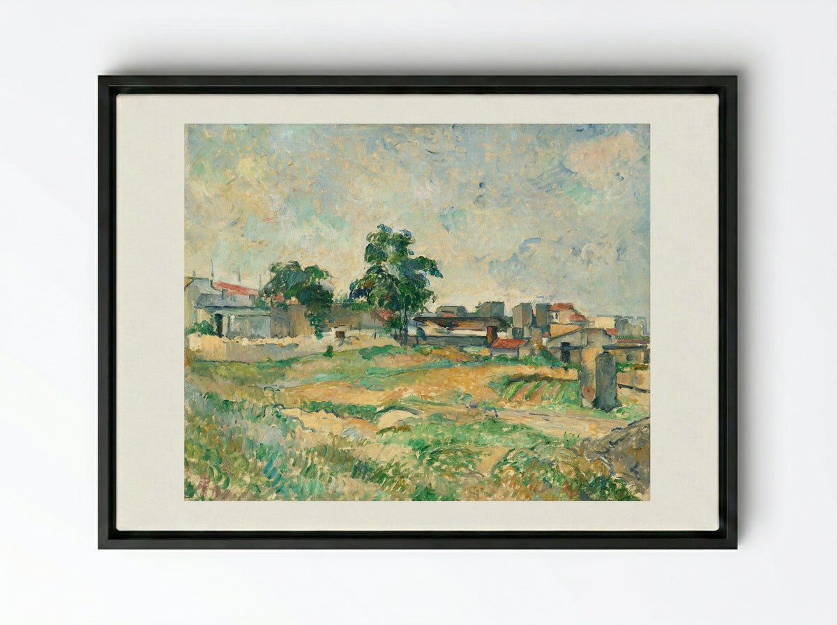 Landscape near Paris - Paul Cézanne - Framed Canvas Black
