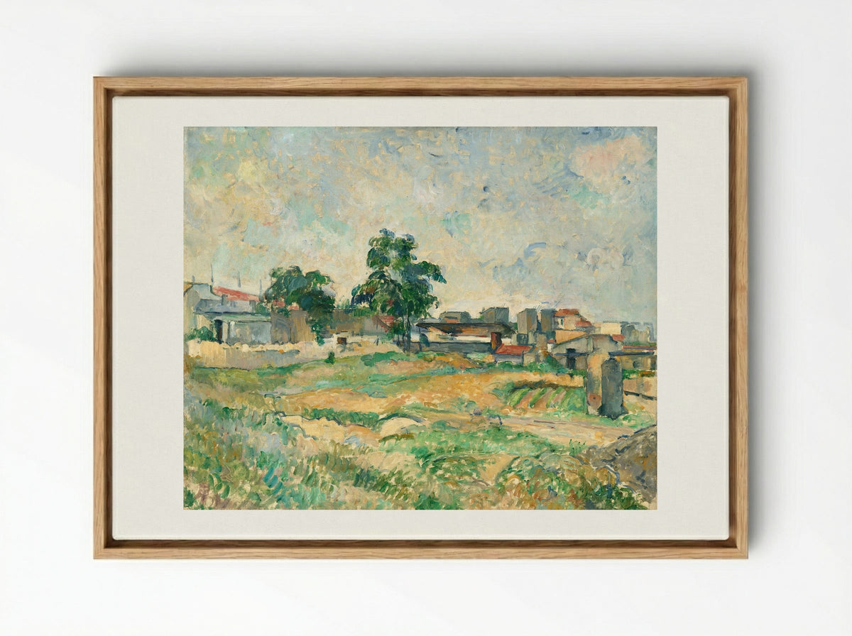 Landscape near Paris - Paul Cézanne - Framed Canvas Wood