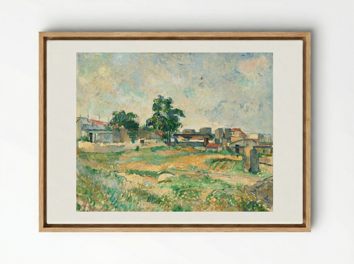 Landscape near Paris - Paul Cézanne - Framed Canvas Wood
