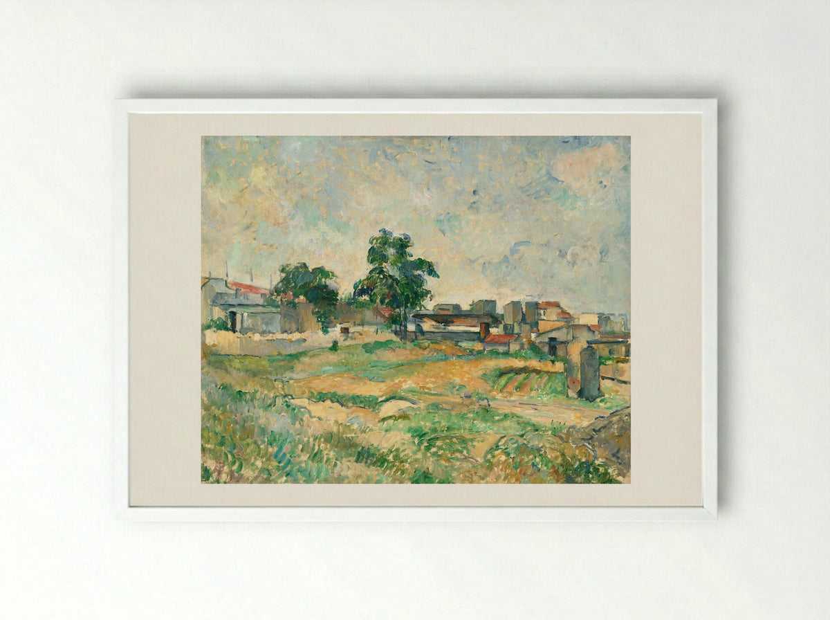 Landscape near Paris - Paul Cézanne - Framed Print White