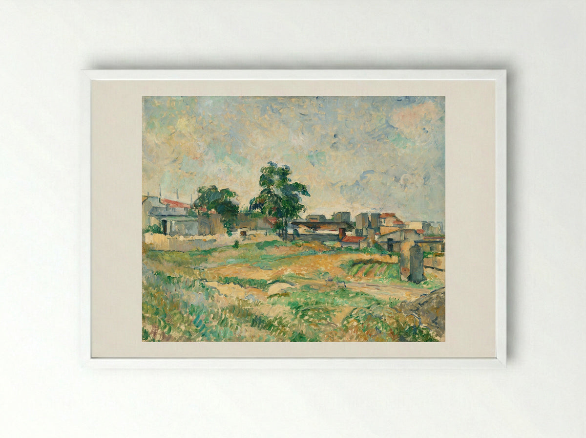 Landscape near Paris - Paul Cézanne - Framed Print White